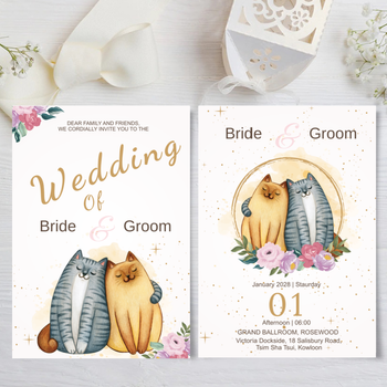 wedding card 寵物主題