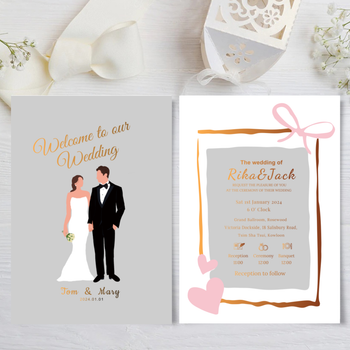 wedding card 卡通插畫