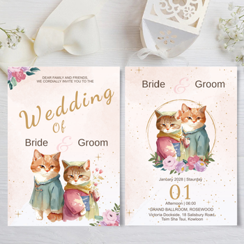 wedding card 寵物主題