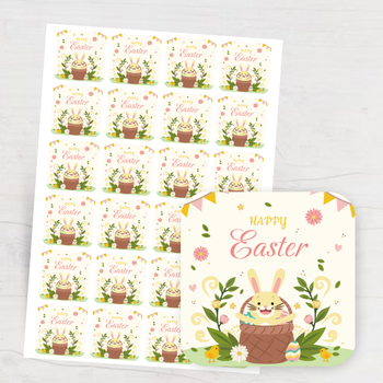 復活節 Happy Easter主題卡通設計，柔和色彩搭配豐富元素 