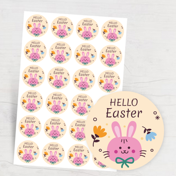 復活節可愛風設計模板，卡通兔子搭配鮮豔元素 