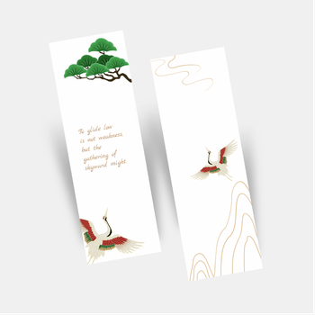 清新雅致松鶴書籤