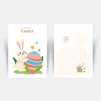 可愛歡樂萌趣復活節明信片