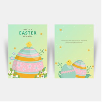 復活節淺綠背景彩蛋花朵卡片
