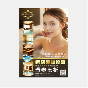 深增溫泉美容新店開業傳單