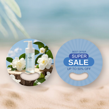 自然清新化妝品促銷廣告扇