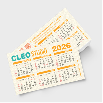 2026年曆卡 年曆咭片黃色祥雲底紋 calendar cards