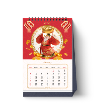 中國新年主題設計，紅金配色，財神等元素增添喜慶 