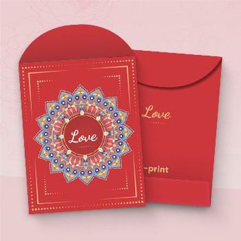 紅色底大圓花紋回禮利是封