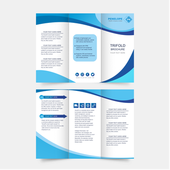 英文傳單模板，現代簡潔藍色系設計 