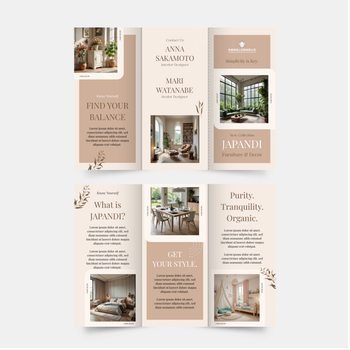 米色淡雅主調，簡約乾淨設計模板 