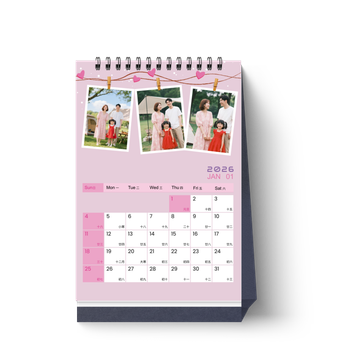 家庭溫馨風格模板，粉色系搭配家庭照片及裝飾 